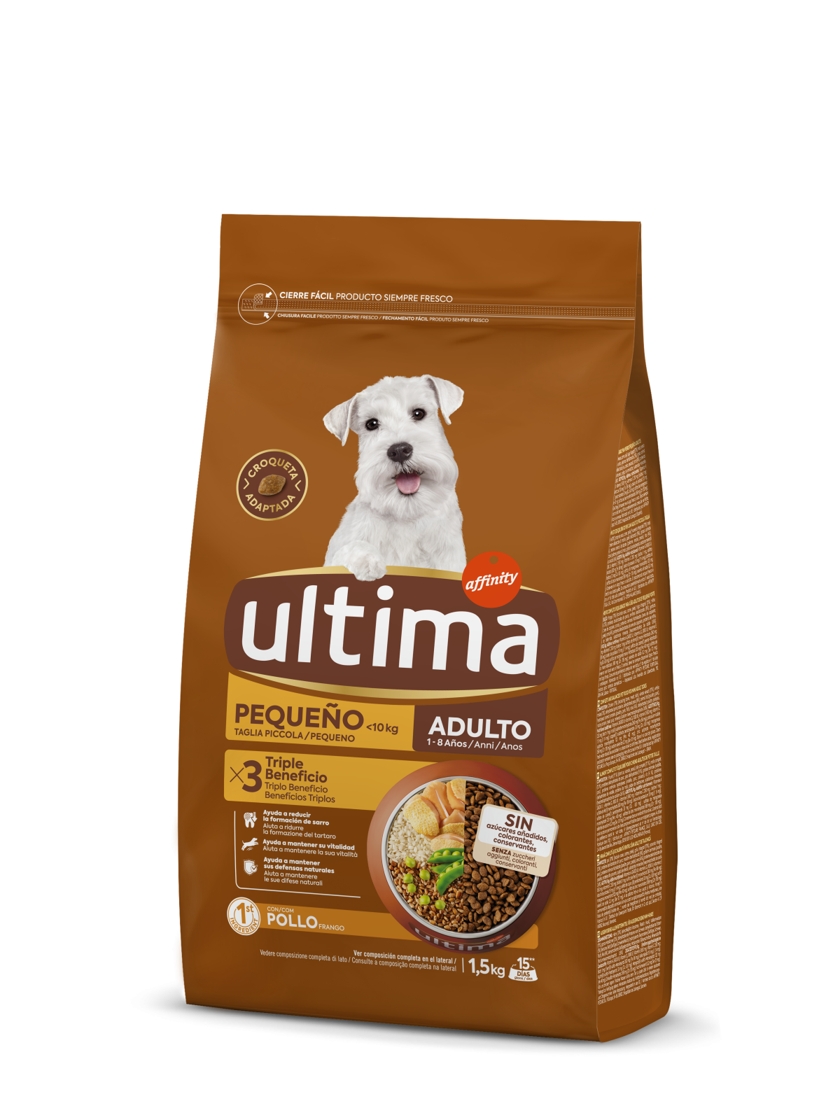 Hrana uscata caini, Ultima Dog, Mini Adult Pui,1.5 kg