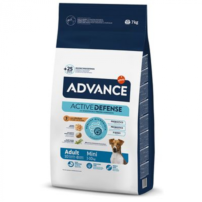 Hrana uscata pentru caini Advance Mini Adult cu pui orez 7 kg