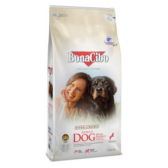 Hrana uscata pentru caini Bono Cibo Adult High Energy cu pui 15 kg