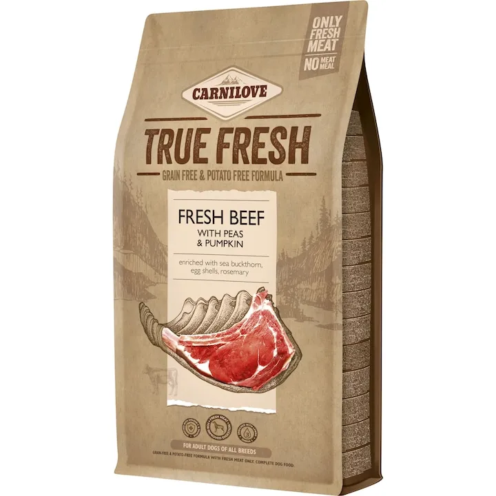 Hrana uscata pentru caini Carnilove True Fresh Adult cu vita 4 kg