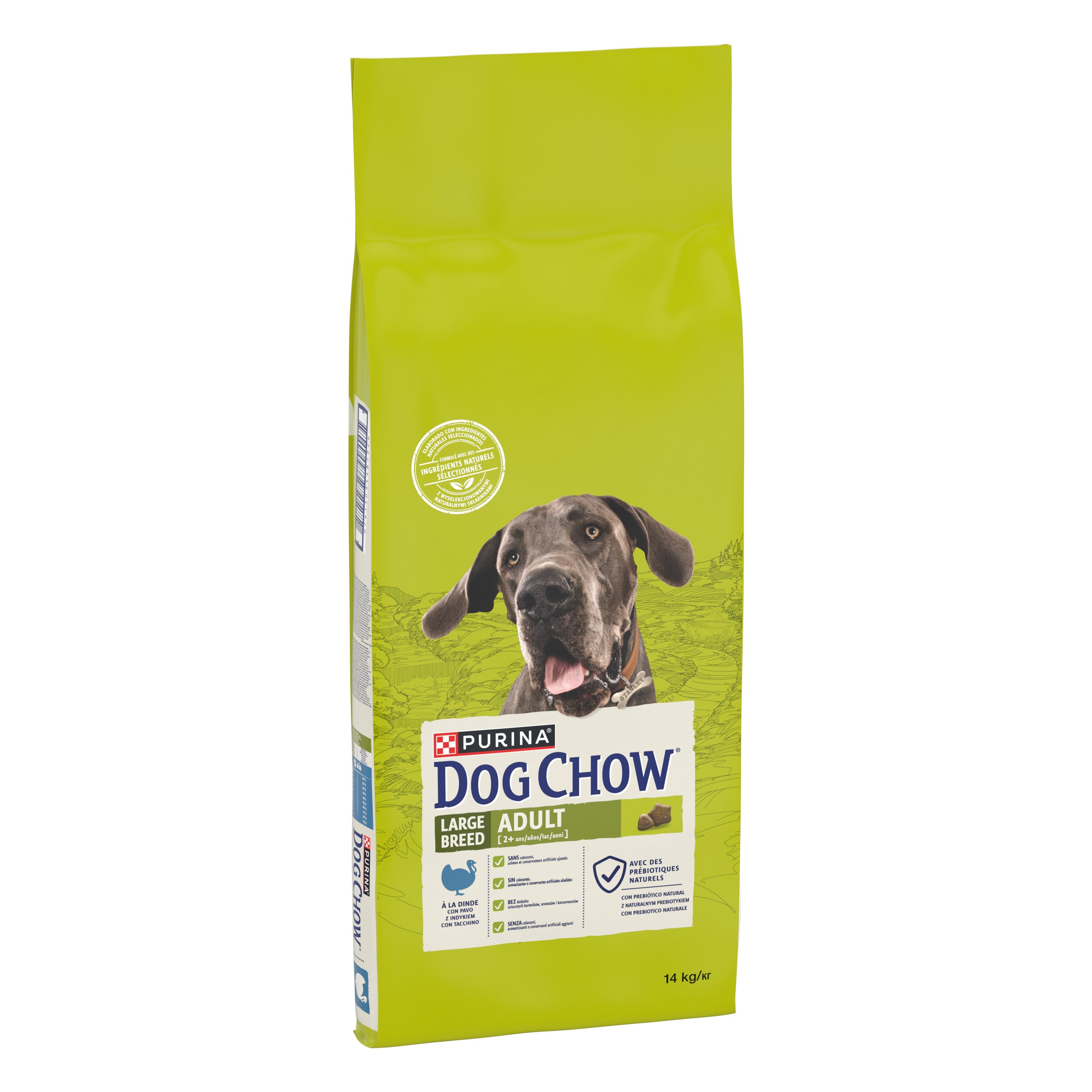 Hrana uscata pentru caini Dog Chow Adult, Talie Mare, Curcan, 14 Kg 14kg