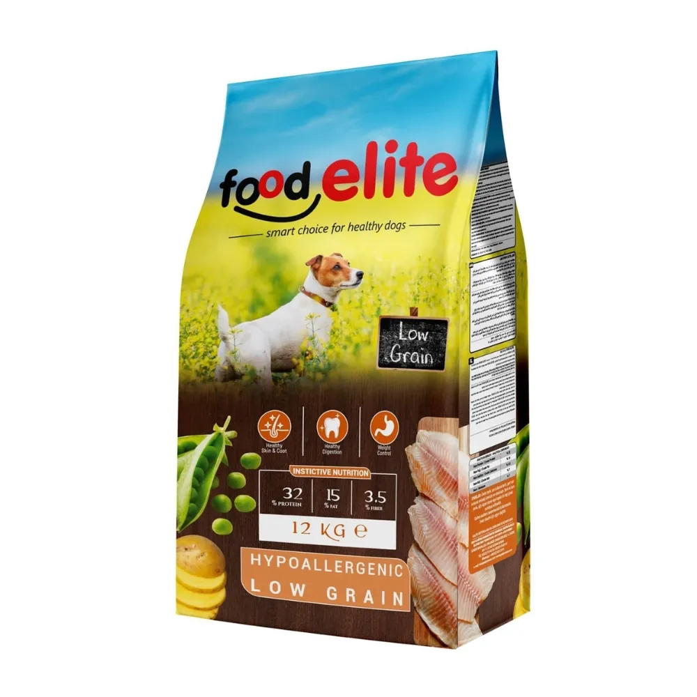 Hrana uscata pentru caini Food Elite Hypoallergenic Low Grain cu peste pui 12 kg
