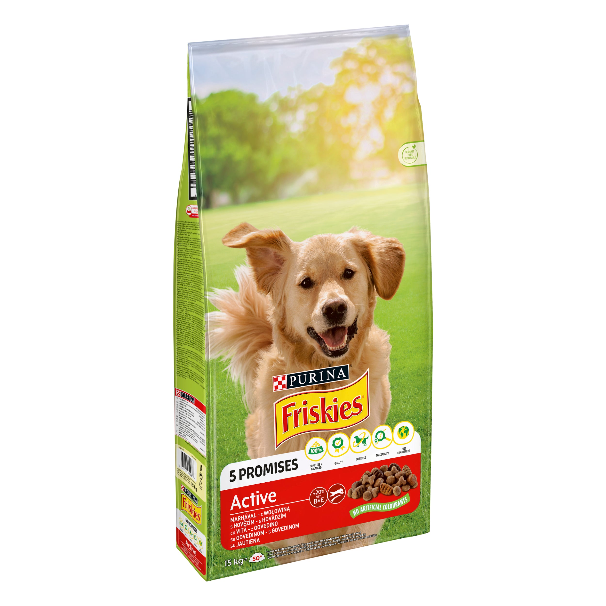 Hrana uscata pentru caini Friskies Active, Vita 15kg