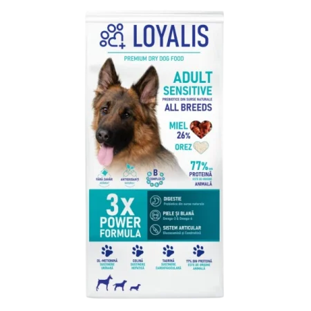 Hrana uscata pentru caini Loyalis Adult Sensitive cu miel 10 kg