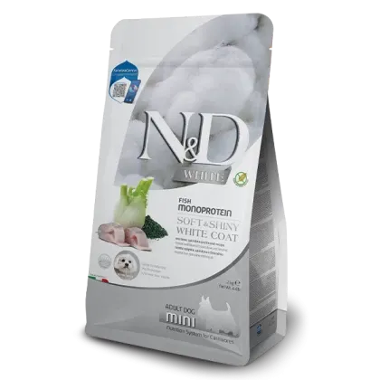 Hrana uscata pentru caini ND White Mini Adult cu biban spirulina 2 kg
