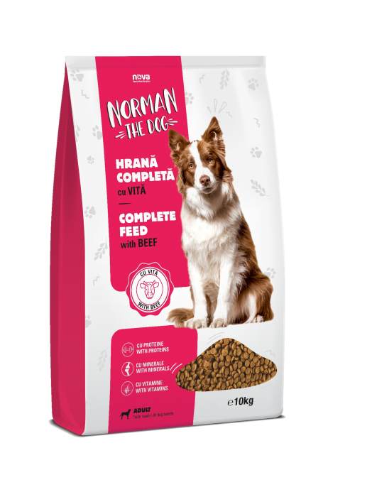 Hrana uscata pentru caini Norman the dog, Adult, Vita, 10kg