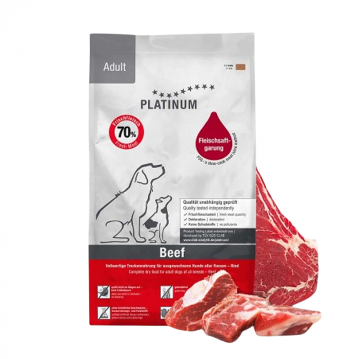 Hrana uscata pentru caini Platinum Adult cu vita 5 kg