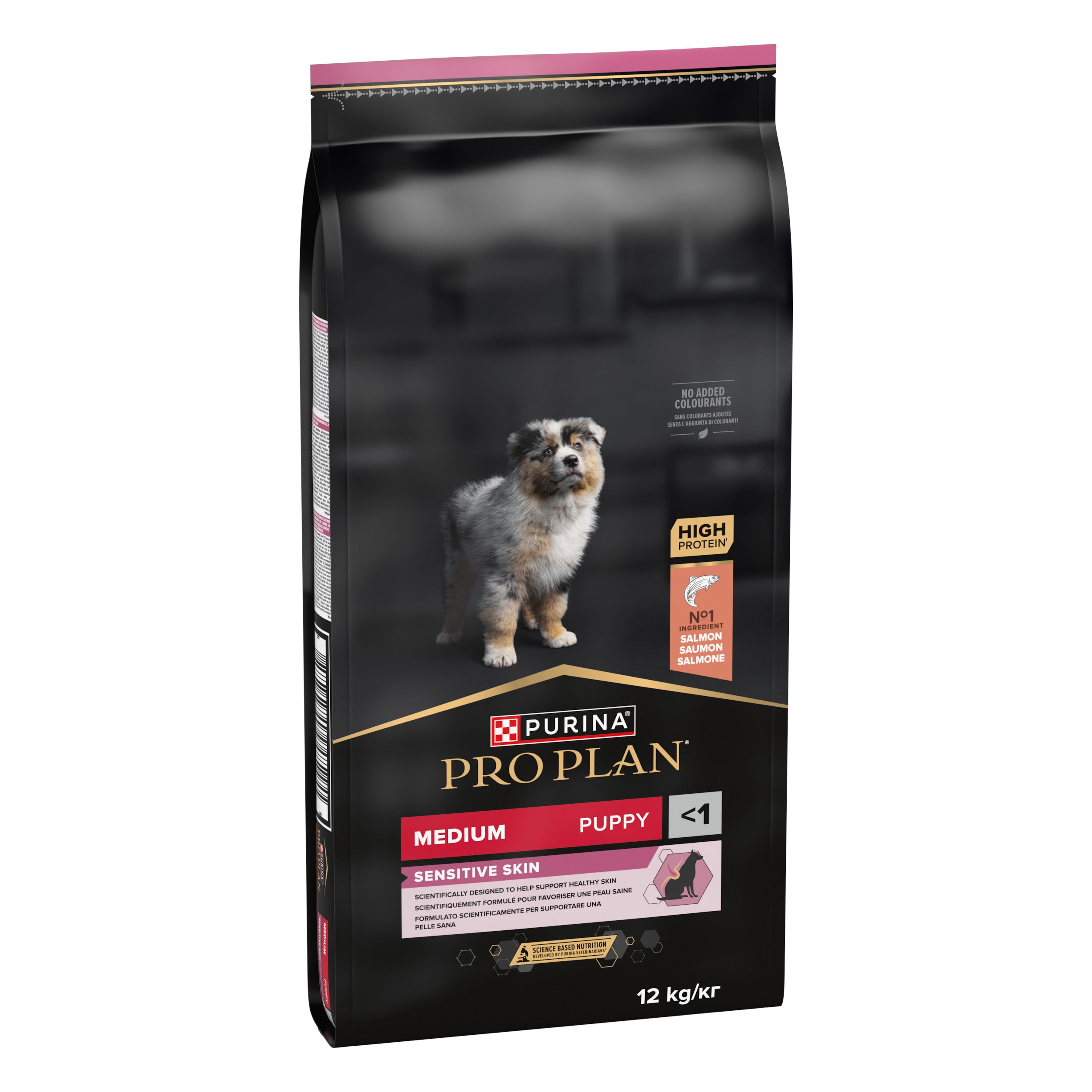 Hrana uscata pentru caini Pro Plan Medium Puppy, Piele Sensibila, Somon 3kg