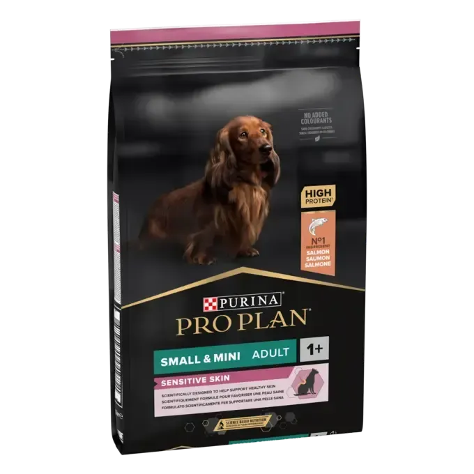 Hrana uscata pentru caini Pro Plan Small Mini Adult Sensitive Skin cu somon 3 kg