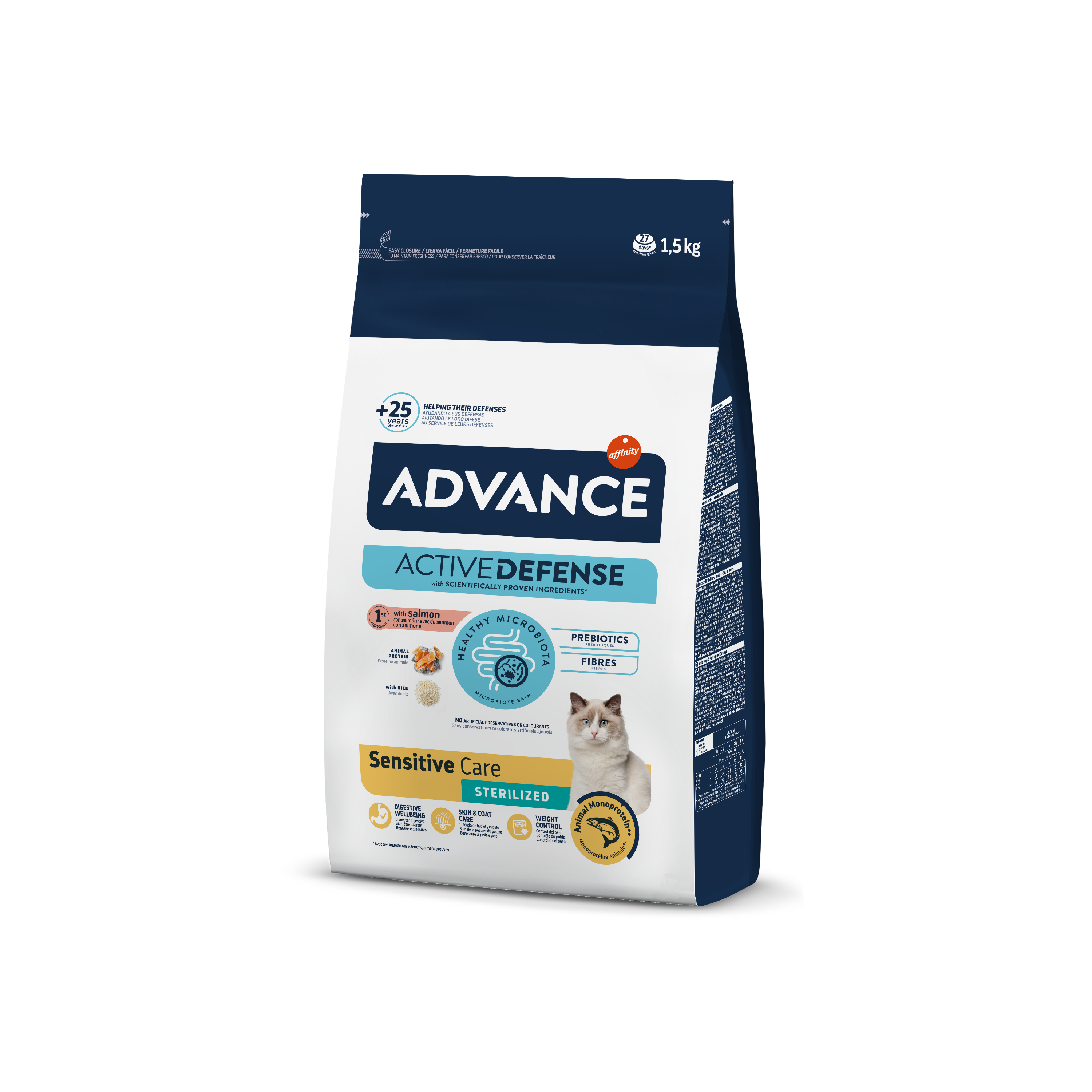 Hrana uscata pentru pisici Advance Sterilised Sensitive, Somon 1.5kg
