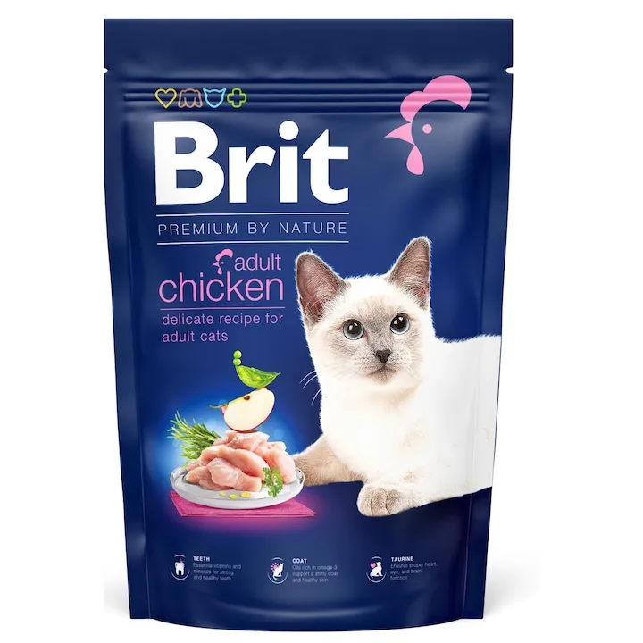 Hrana uscata pentru pisici Brit Premium by Nature Adult cu pui 1,5 kg