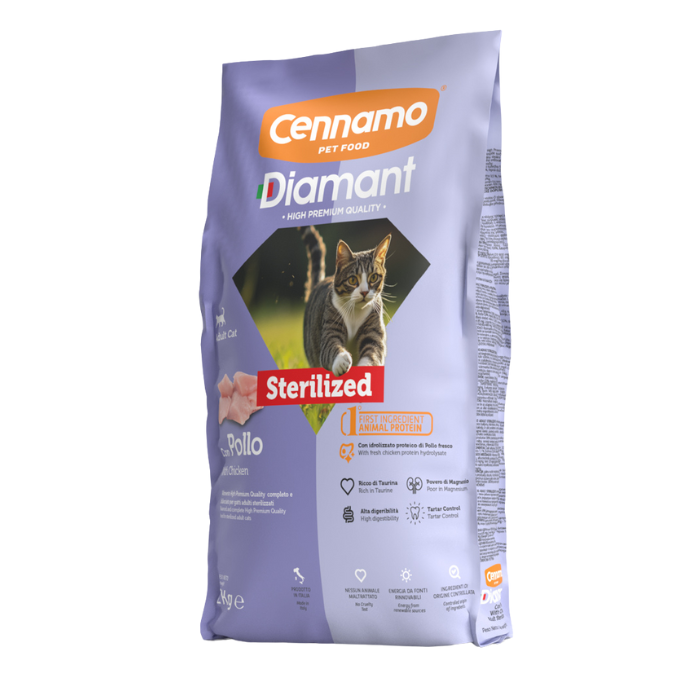 Hrana uscata pentru pisici Cennamo Diamant Steril, Pui, 2kg