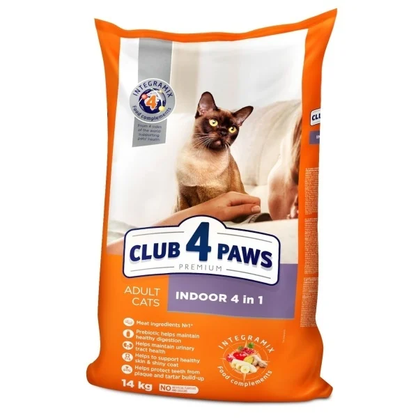 Hrana uscata pentru pisici Club 4 Paws Indoor cu pui 14 kg