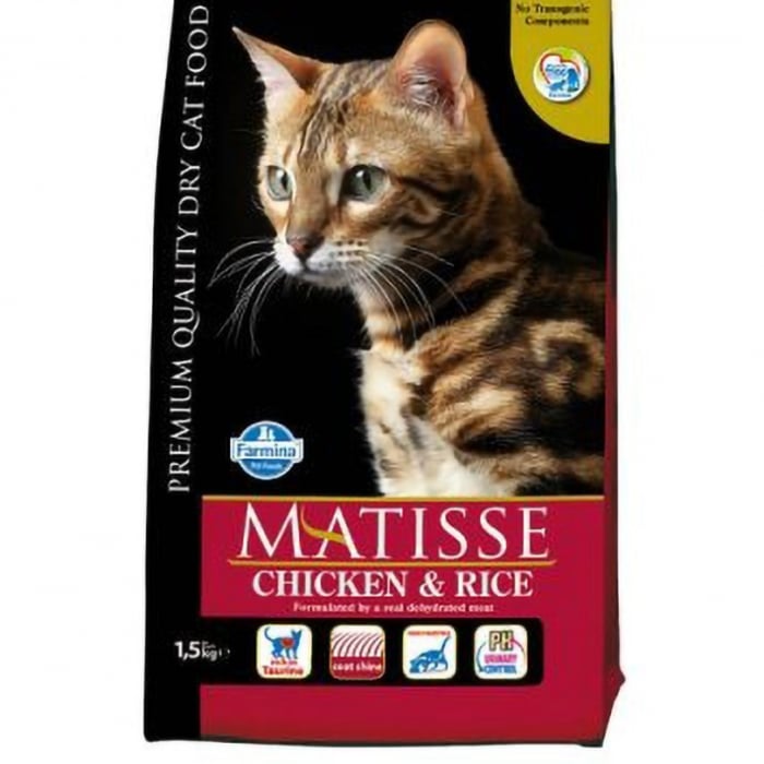Hrana uscata pentru pisici Matisse cu pui orez 1,5 kg