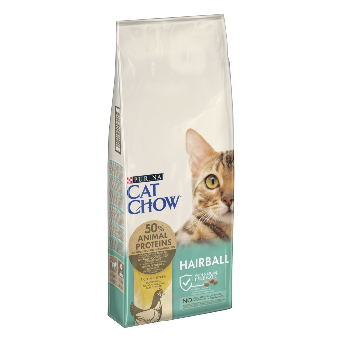 Hrana uscata pentru pisici Purina Cat Chow Hairball, Pui, 15kg