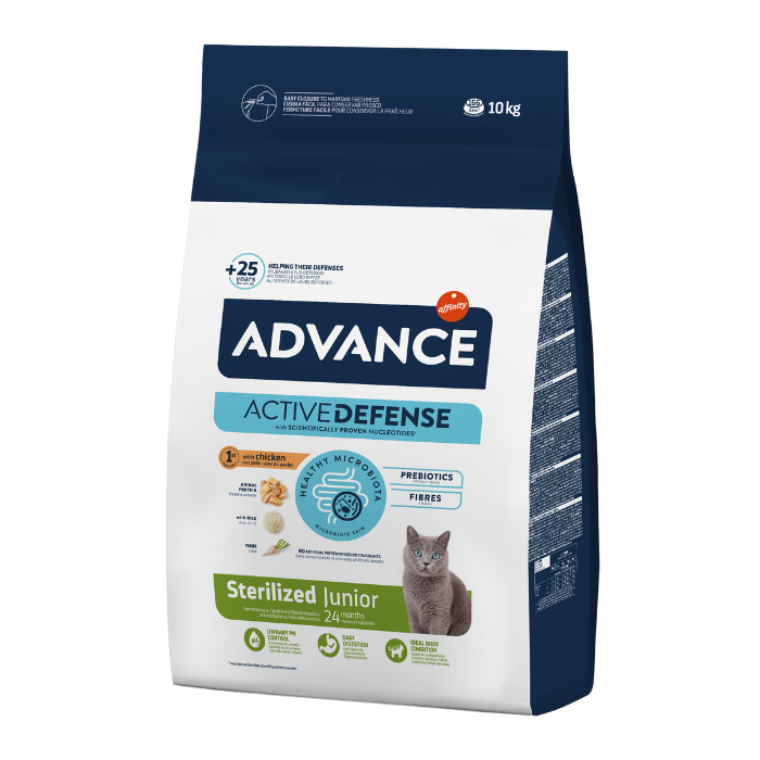 Hrana uscata pentru pisici sterilizate Advance Junior Sterilised, Pui, 10 kg