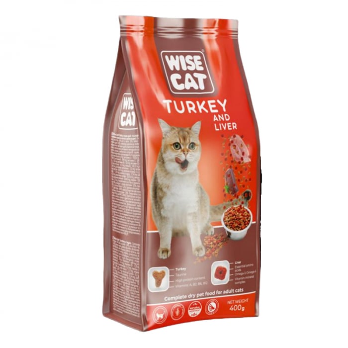 Hrana uscata pentru pisici Wise cu curcan ficat 10 kg