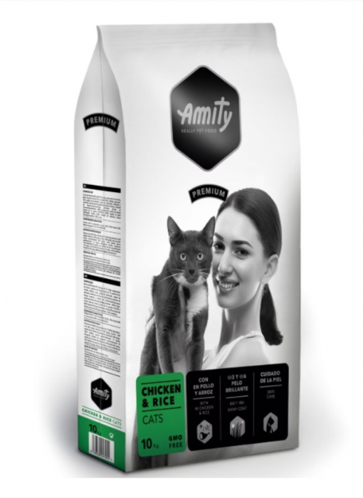 Hrana Uscata Pisici, Amity Premium Cats, Pui si Orez, 10 kg