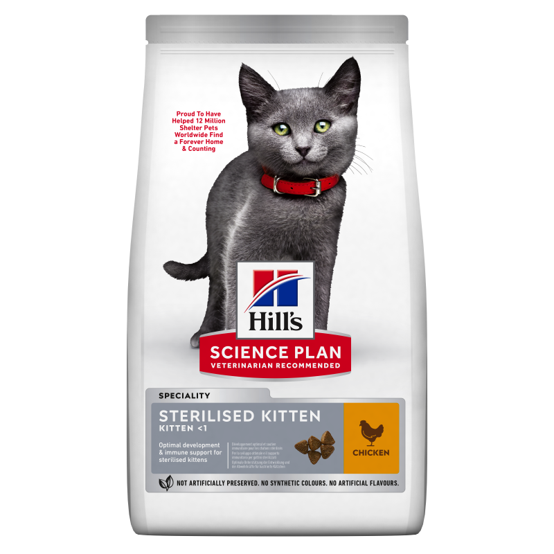 Hrana uscata pisici, Hill's Science Plan Feline Kitten Sterilised Chicken, 10 kg
