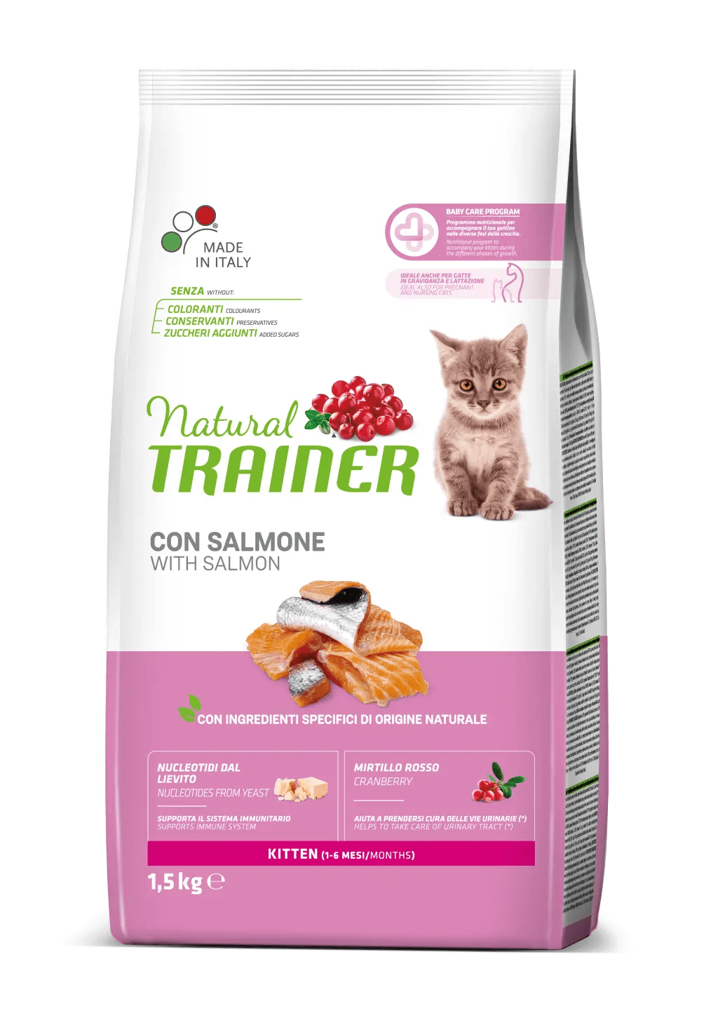 Hrana Uscata Pisicute, Natural Trainer, Kitten, Somon, 1.5 kg