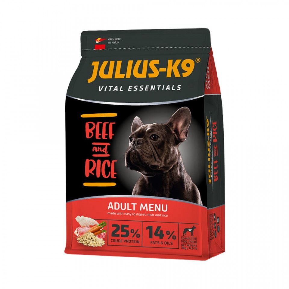 Hrana uscata premium hipoalergenica caini, Julius K9 Adult Vital Essentials, Vita & Orez, 12 kg