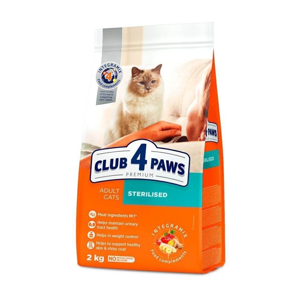 Hrana uscata premium pisici, Club 4 Paws Sterilised, Pui, 2 kg