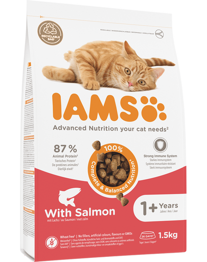 IAMS for Vitality Salmon hrana pisici adulte, cu somon 1,5 kg