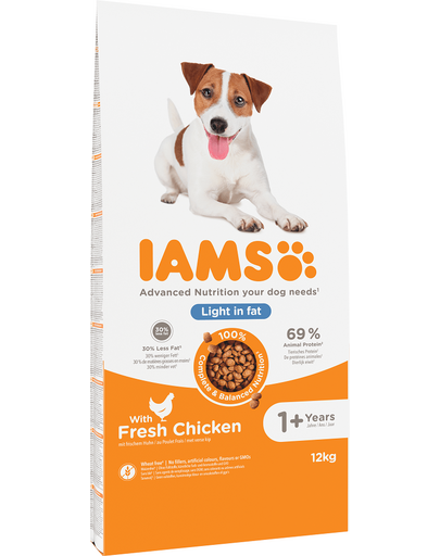 IAMS ProActive Health Adult Light in Fat for Sterilsed/Overweight Hrana uscata pentru caini sterilizati/supraponderali 12 kg