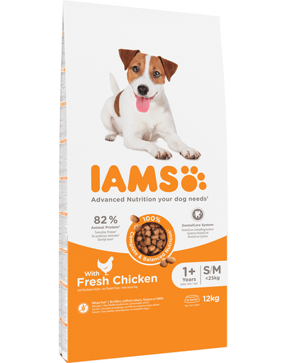 IAMS ProActive Health Adult Small &amp; Medium Breed Chicken 12 kg hrana caine talie mica si medie