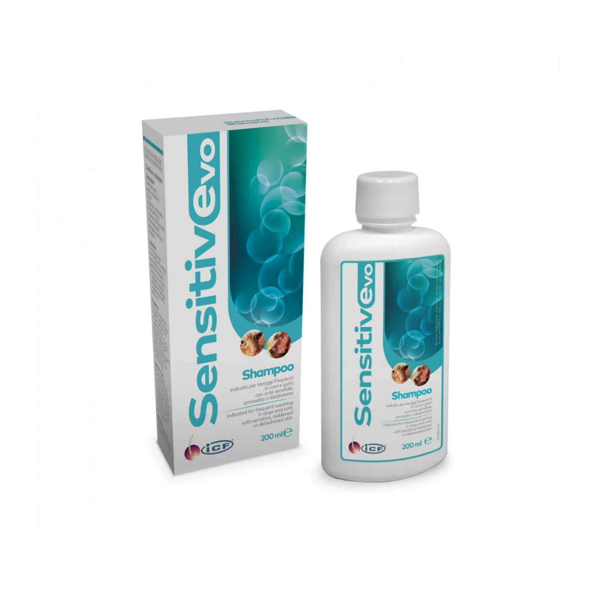 ICF SensitivEvo, XS-XL, șampon câini și pisici, hidratant, calmant, flacon, 200ml - poza 1