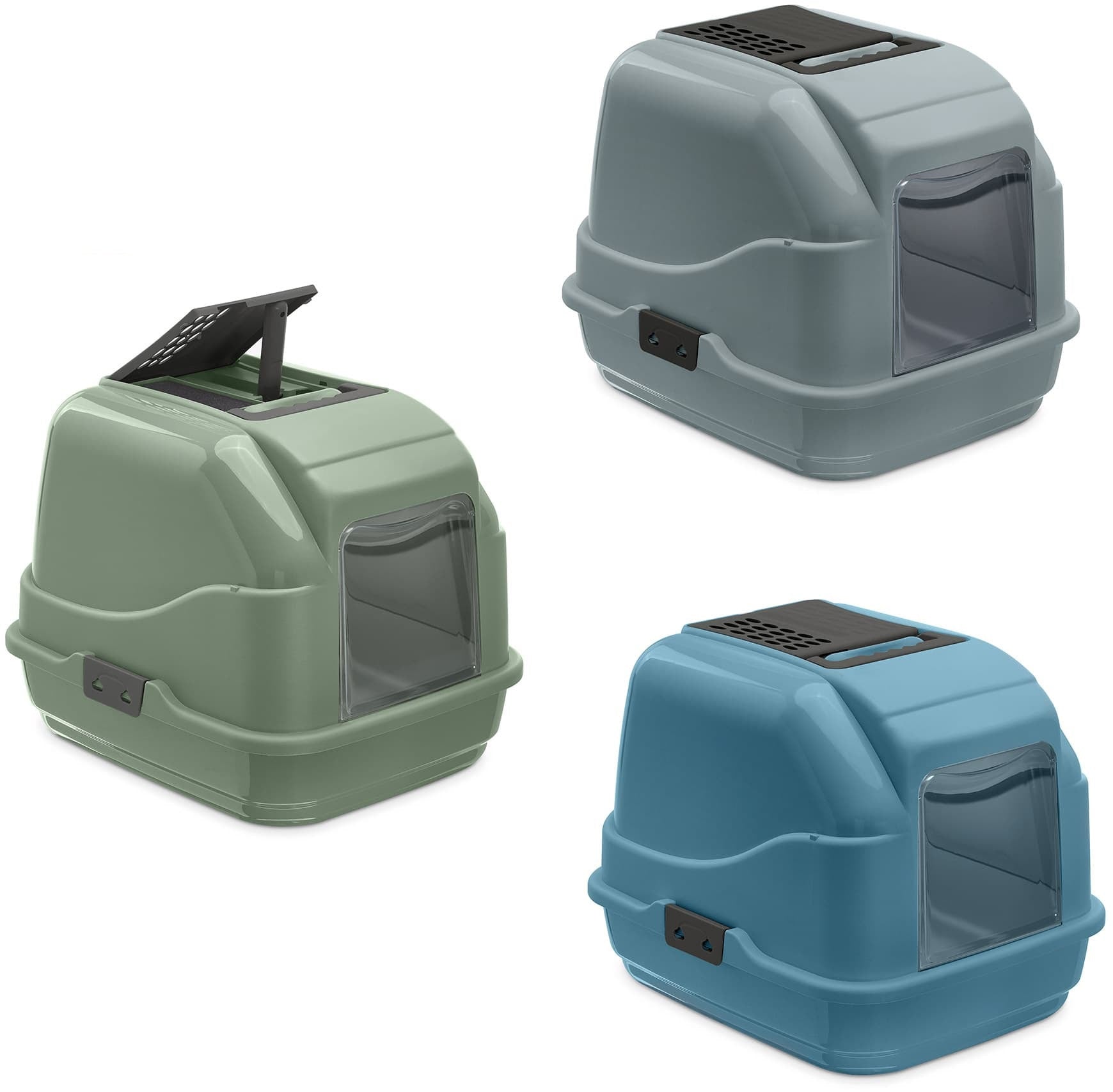 IMAC Litieră pisici Easy Cat din plastic reciclat 50x40x40cm, diverse culori