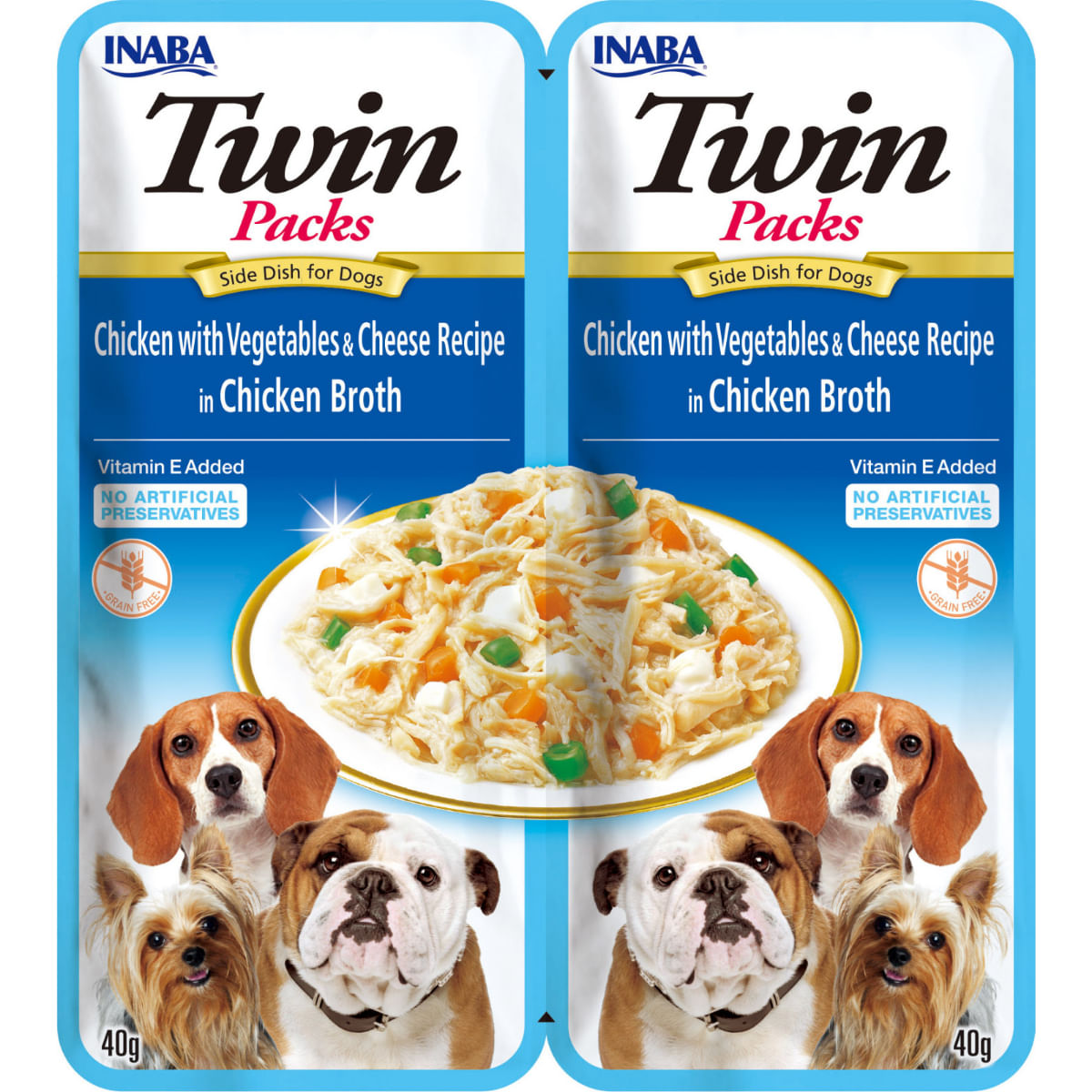 INABA Churu Dog Twin, XS-XL, Pui și Brânză, hrană umedă fără cereale câini, (în supă) INABA Churu Dog Twin, XS-XL, Pui și Brânză, plic hrană umedă fără cereale câini, (în supă), 80g - poza 2