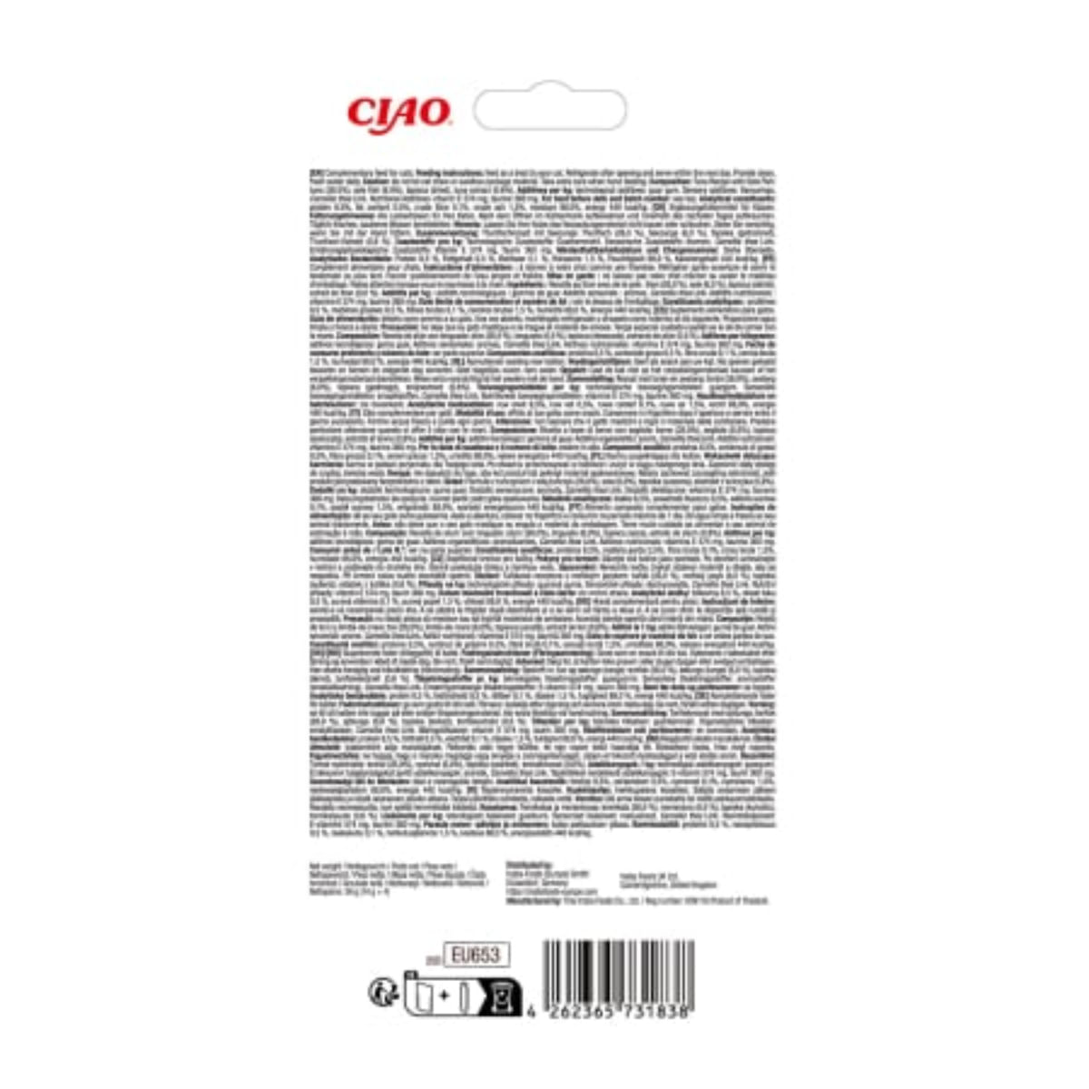 INABA Churu Luxury, Ton și Limbă-de-mare, plic recompense fără cereale pisici, (piure), 56g - poza 3