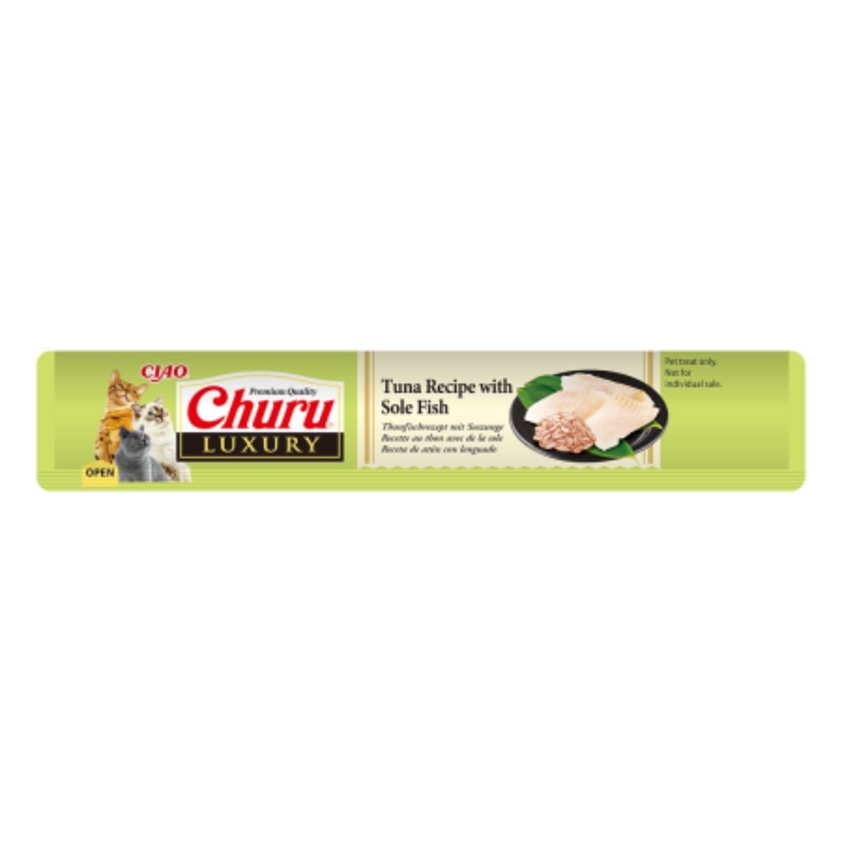INABA Churu Luxury, Ton și Limbă-de-mare, plic recompense fără cereale pisici, (piure), 56g - poza 4