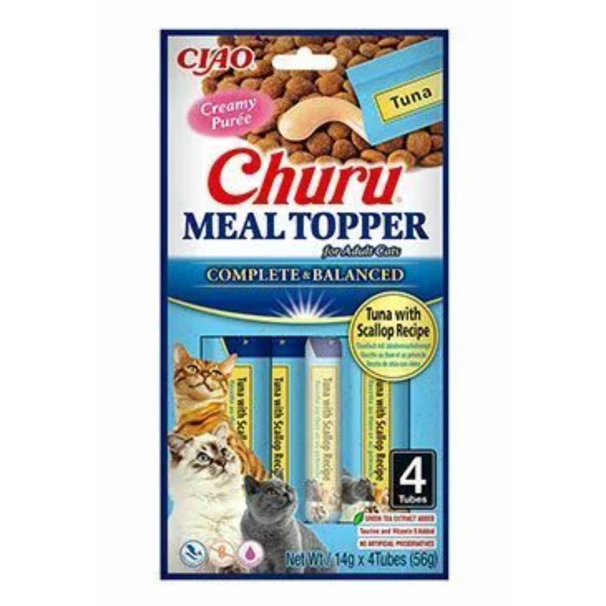INABA Churu Meal Topper, Pui, plic, tub recompense fără cereale pisici, (piure), 56g - poza 2