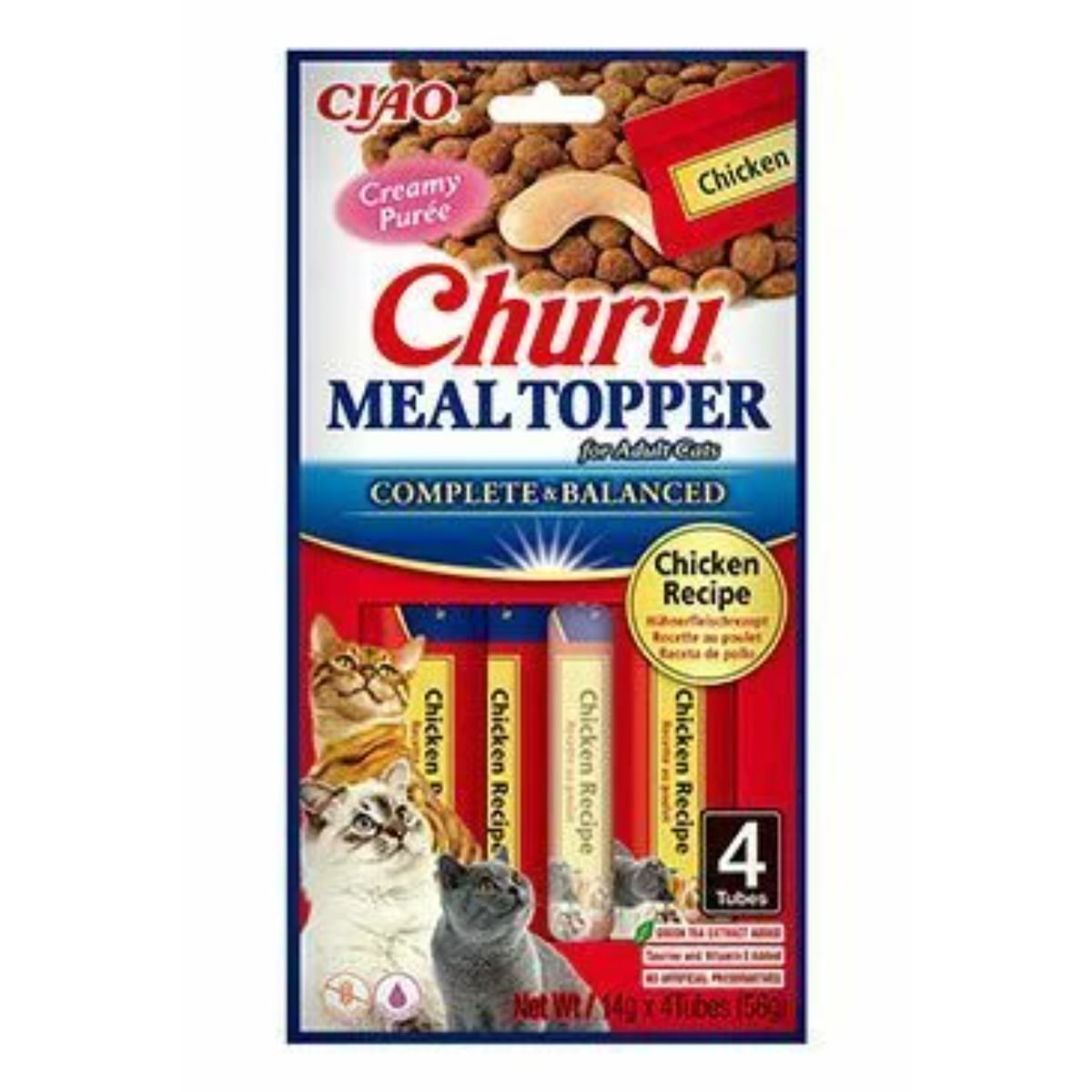 INABA Churu Meal Topper, Ton și Scoici, plic, tub recompense fără cereale pisici, (piure), 56g - poza 2