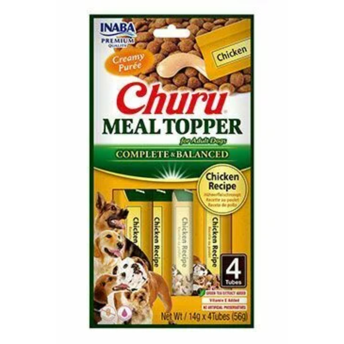 INABA Churu Meal Topper, XS-XL, Pui, plic, tub recompense fără cereale câini, (piure), 56g - poza 1