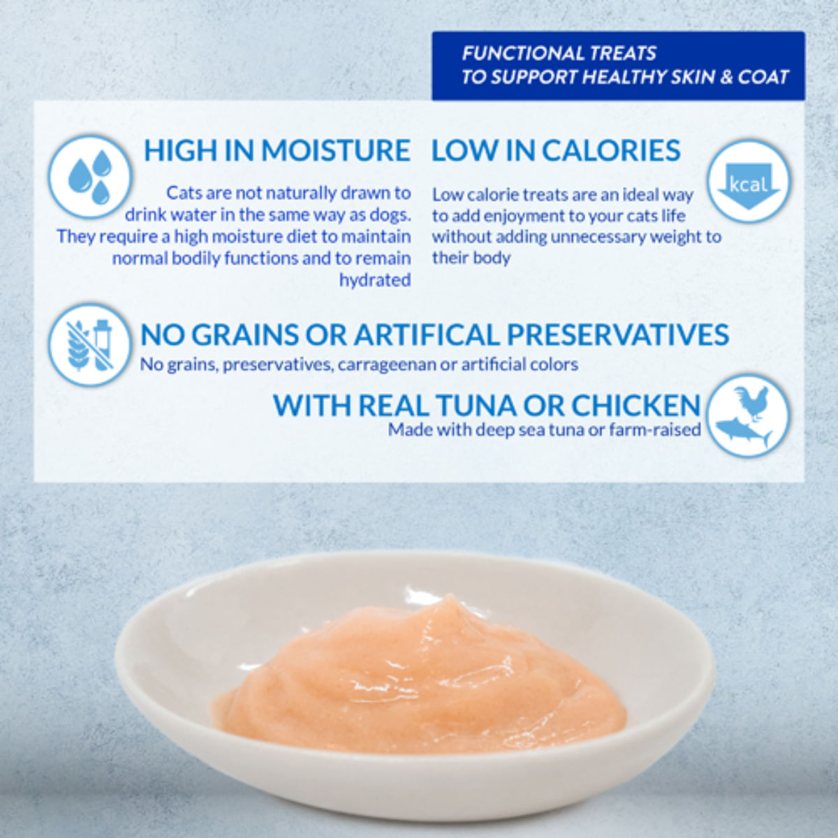 INABA Churu Skin&Coat Chicken Varieties, Pui, cutie recompense fără cereale pisici, (piure), 280g - poza 5