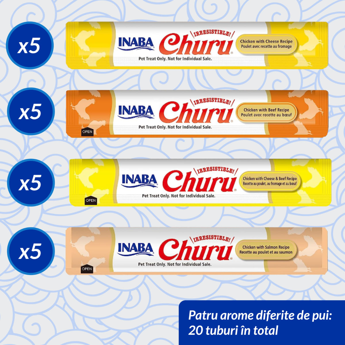 INABA Churu Varieties, Pui și Vită, cutie, tub recompense fără cereale pisici, (piure), 280g - poza 3