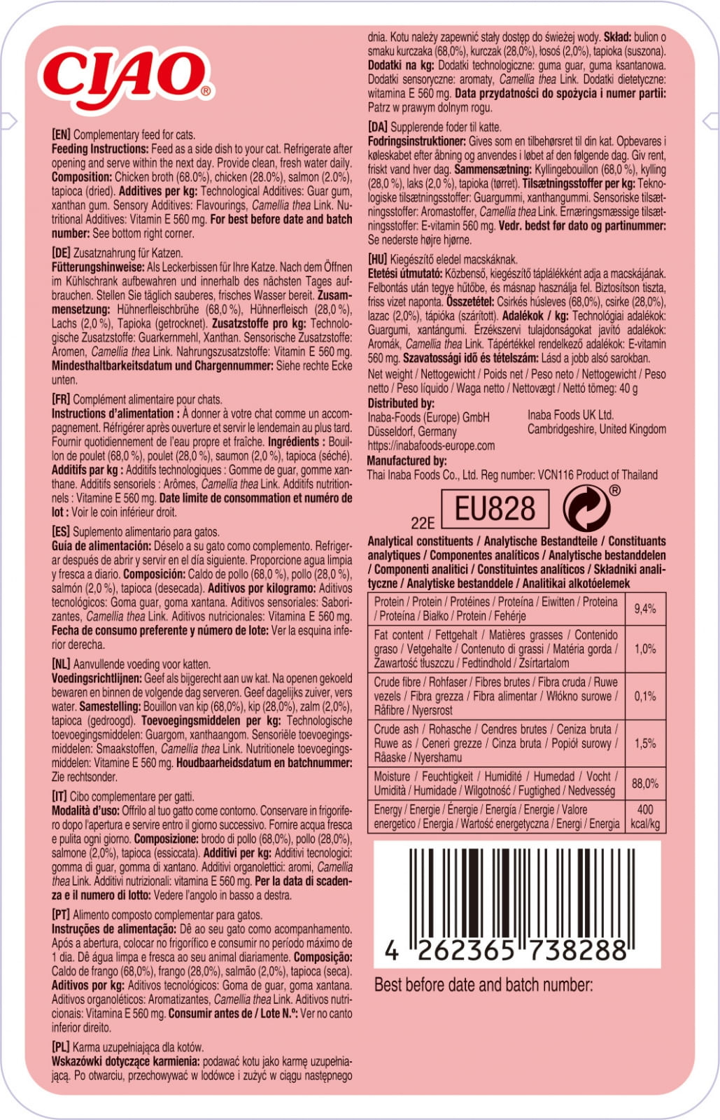 INABA Ciao Broth , Somon, plic hrană umedă fără cereale pisici, (în supă), 40g - poza 2