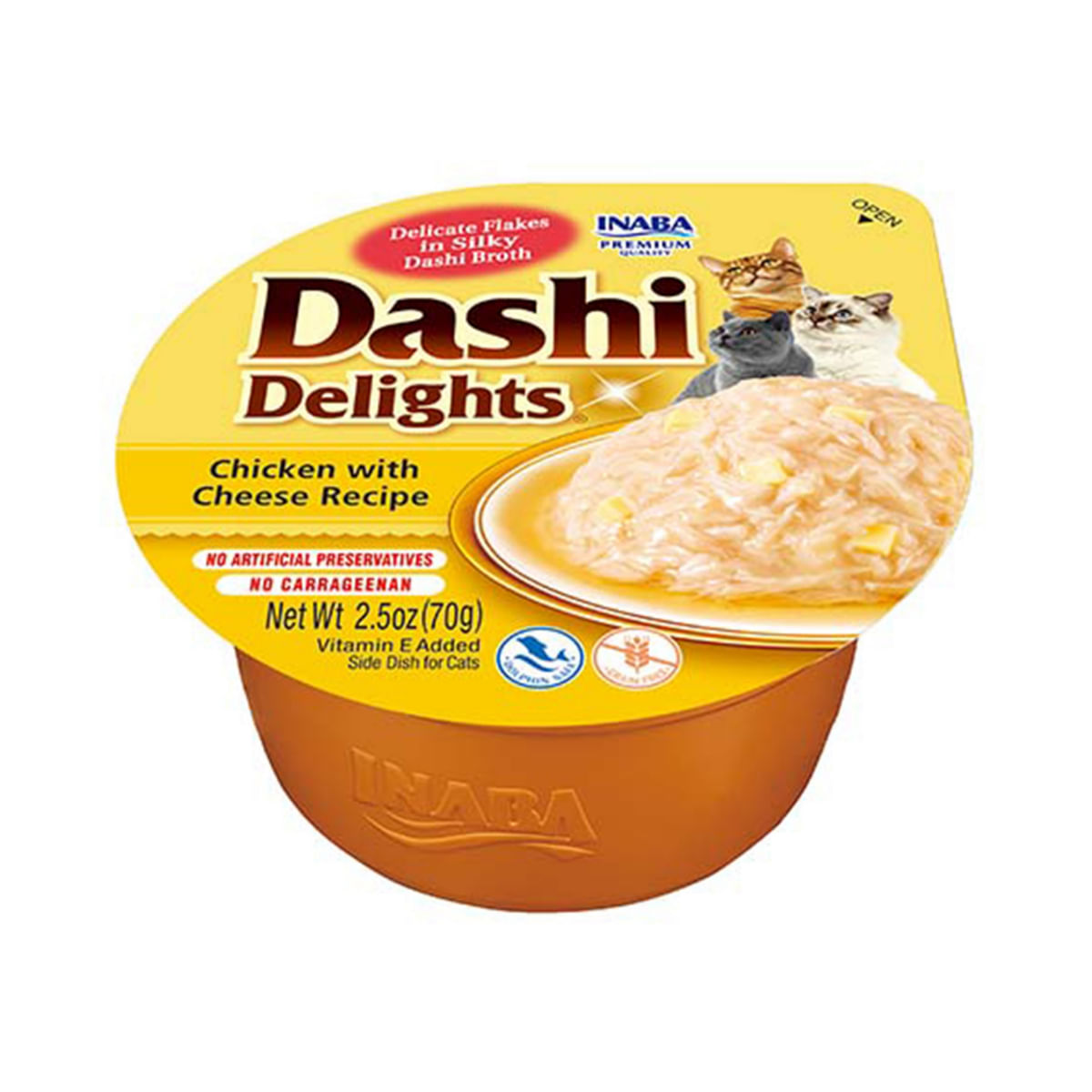 INABA Ciao Dashi, Pui și Brânză, bol hrană umedă fără cereale pisici, (în sos), 70g - poza 2