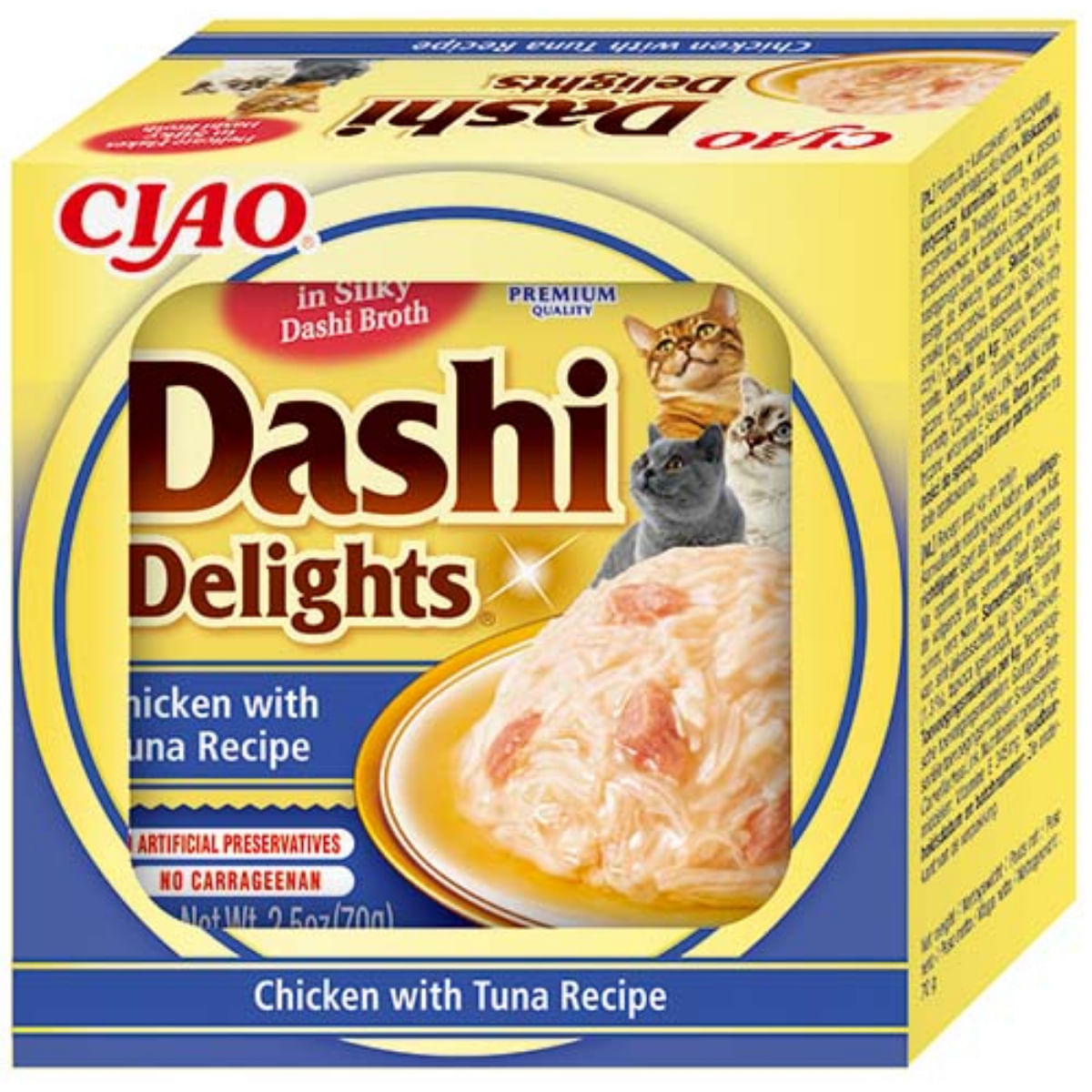 INABA Ciao Dashi, Pui și Ton, bol hrană umedă fără cereale pisici, (în sos), 70g - poza 3