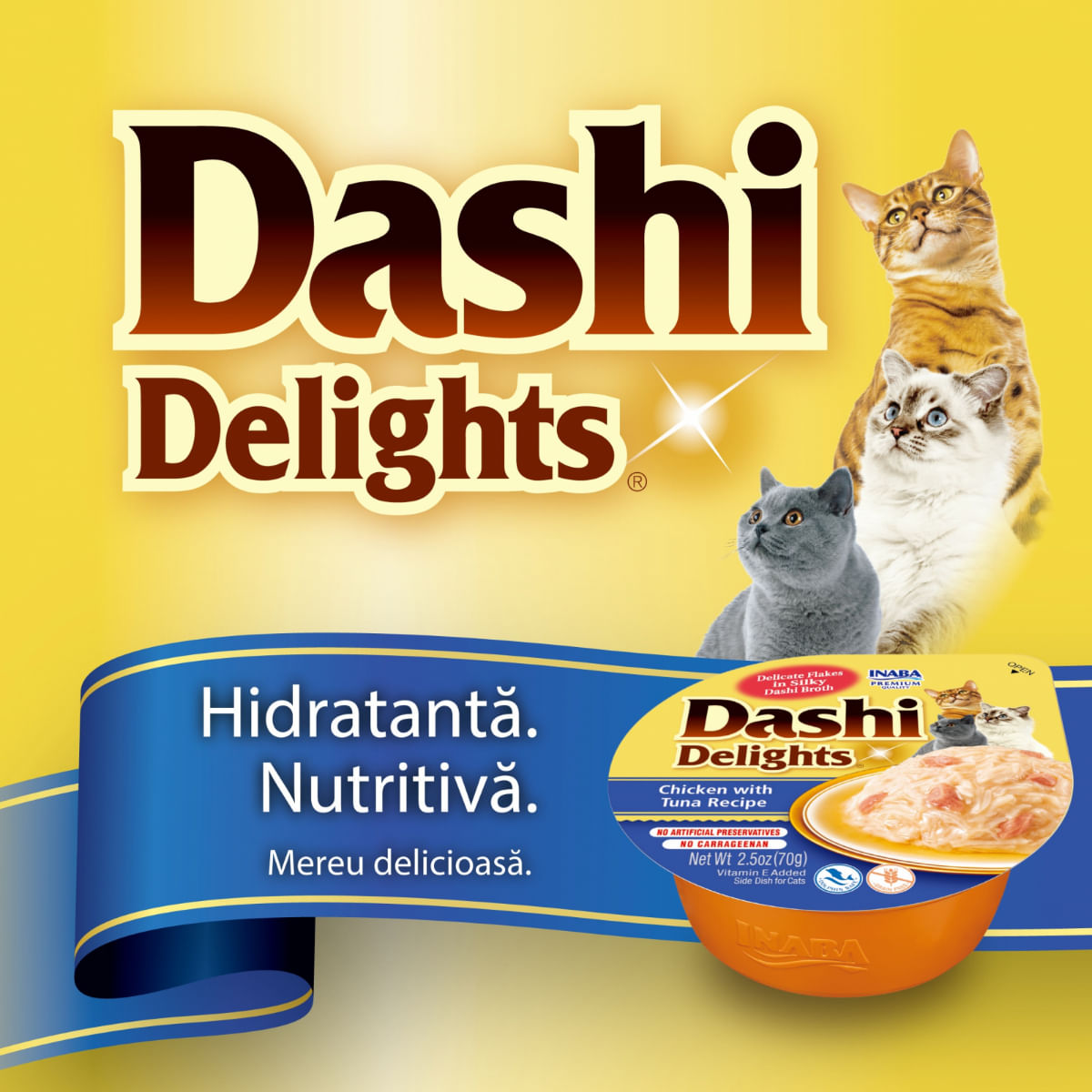 INABA Ciao Dashi, Pui și Ton, bol hrană umedă fără cereale pisici, (în sos), 70g - poza 4