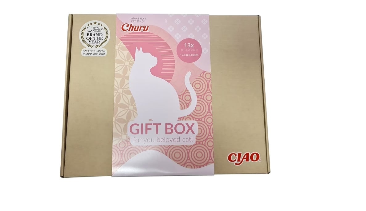 INABA Gift Box, Pui și Ton, cutie recompense pisici, 250g - poza 1