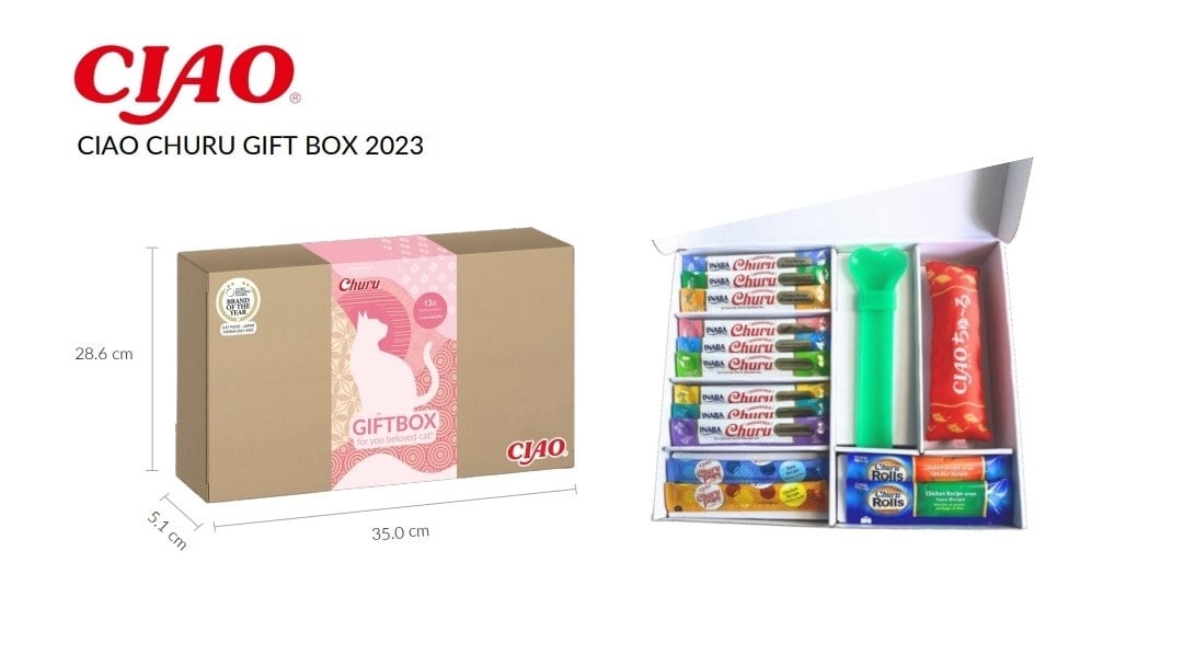 INABA Gift Box, Pui și Ton, cutie recompense pisici, 250g - poza 2