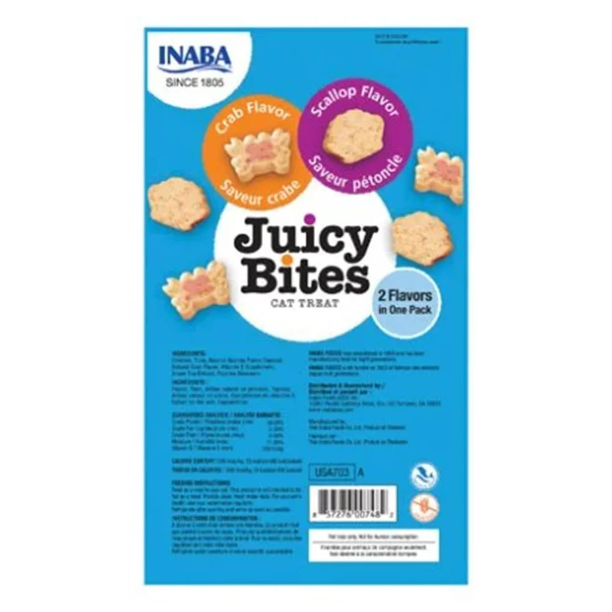 INABA Juicy Bites, Scoici și Crab, plic recompense fără cereale pisici, 33.9g - poza 3