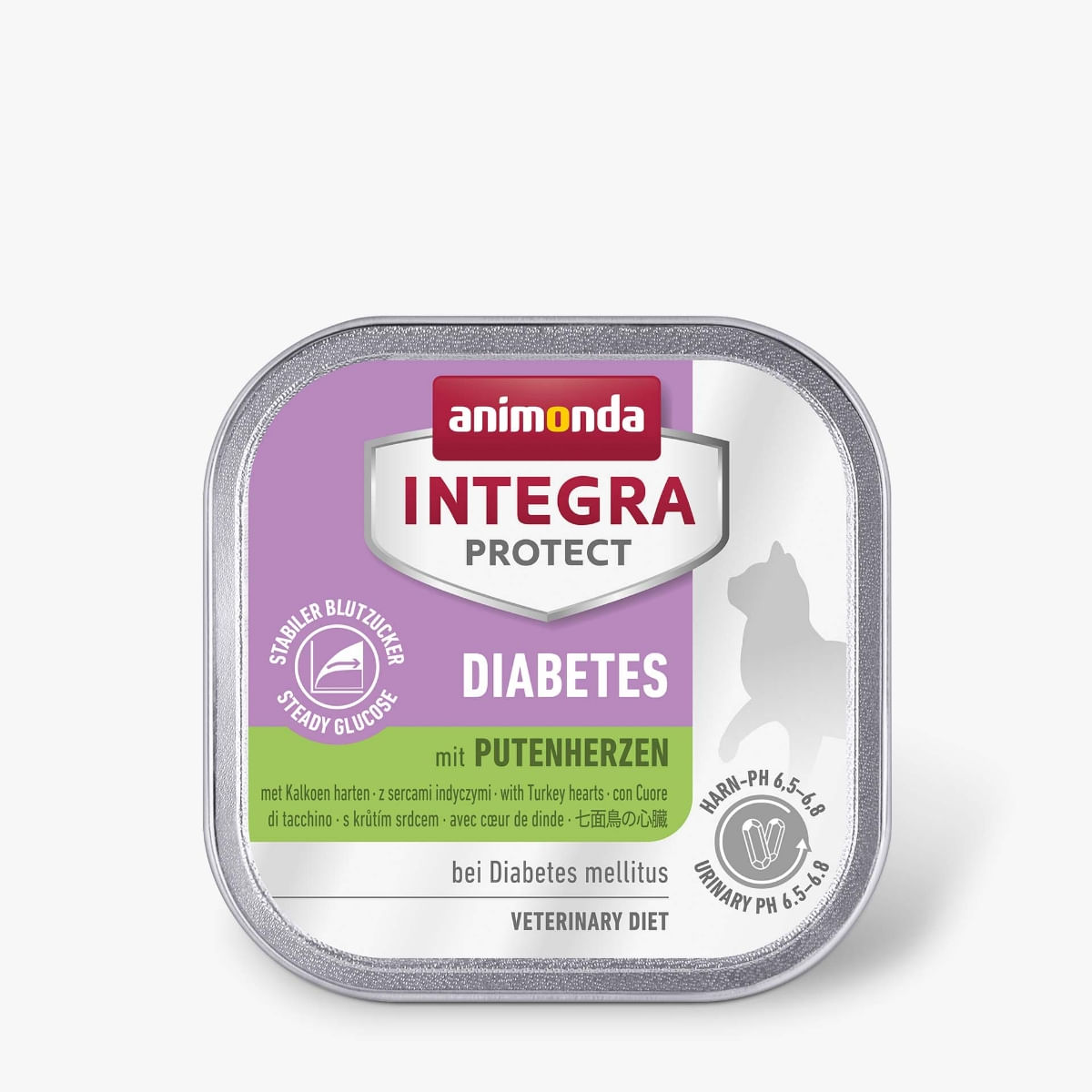 INTEGRA PROTECT Diabetes, Inimi de Curcan, dietă veterinară, tăviță hrană umedă fără cereale pisici, diabet, (în aspic), 100g - poza 2