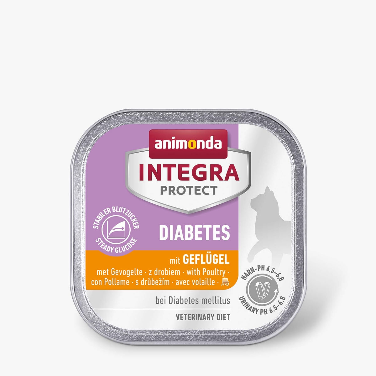 INTEGRA PROTECT Diabetes, Pasăre, dietă veterinară, tăviță hrană umedă fără cereale pisici, diabet, (în aspic), 100g - poza 2