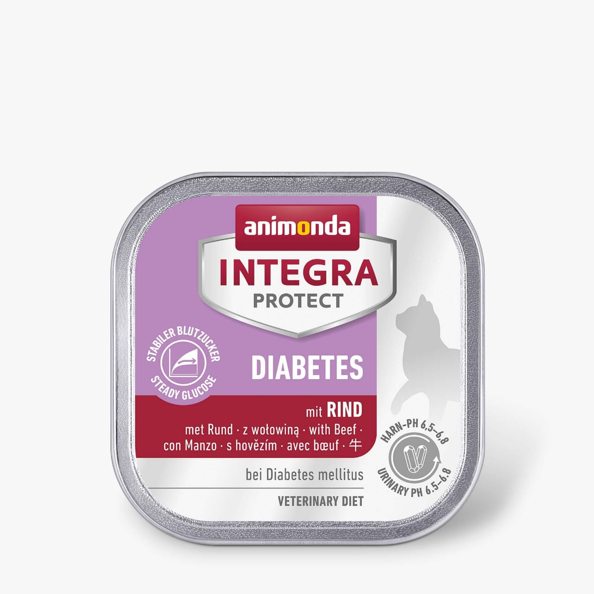 INTEGRA PROTECT Diabetes, Vită, dietă veterinară, tăviță hrană umedă fără cereale pisici, diabet, (în aspic), 100g - poza 2