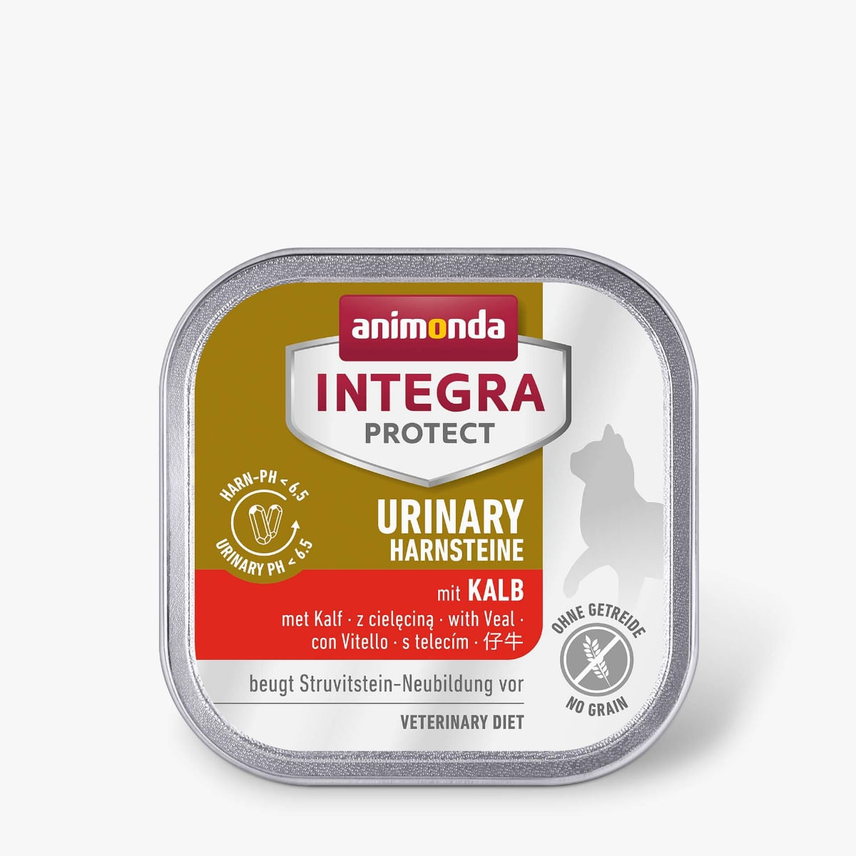 INTEGRA PROTECT Urinary Struvite, Vițel, dietă veterinară, tăviță hrană umedă fără cereale pisici, sistem urinar, (în aspic), 100g - poza 1